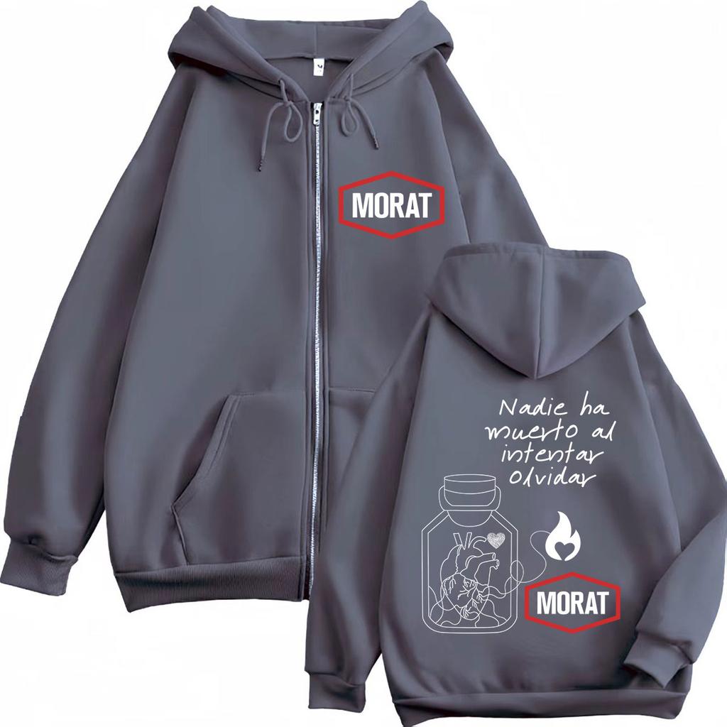 Band Morat World Tour Print Zipper Hoodie Men Women Fashion Harajuku Long Sleeves Loose Casual Sweatshirts Zip Up Jacket
