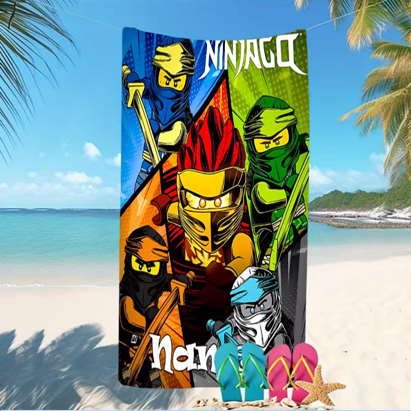 Customizable personalized beach towels Lego Ninjago themed designs.Suitable for the beach, yoga, sports;ideal as beach accessories