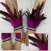 Goth Detachable Feather Wristband Comfortable Feather Wrist Cuffs Harajuku Woman Halloween Costume Shirt Bracelet