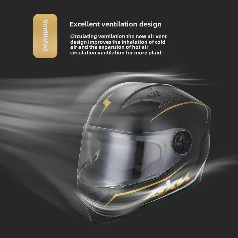 Men's Electric Bike Winter Full Helmet: Motorcycle Style, Safety Certified.