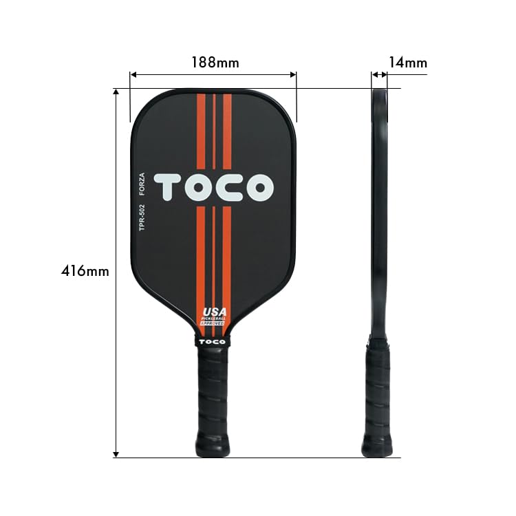 TOCO FORZA Pickleball Japanisch T700 USAPA Zugelassen TPR-502 Schläger, Marke, Karbon,