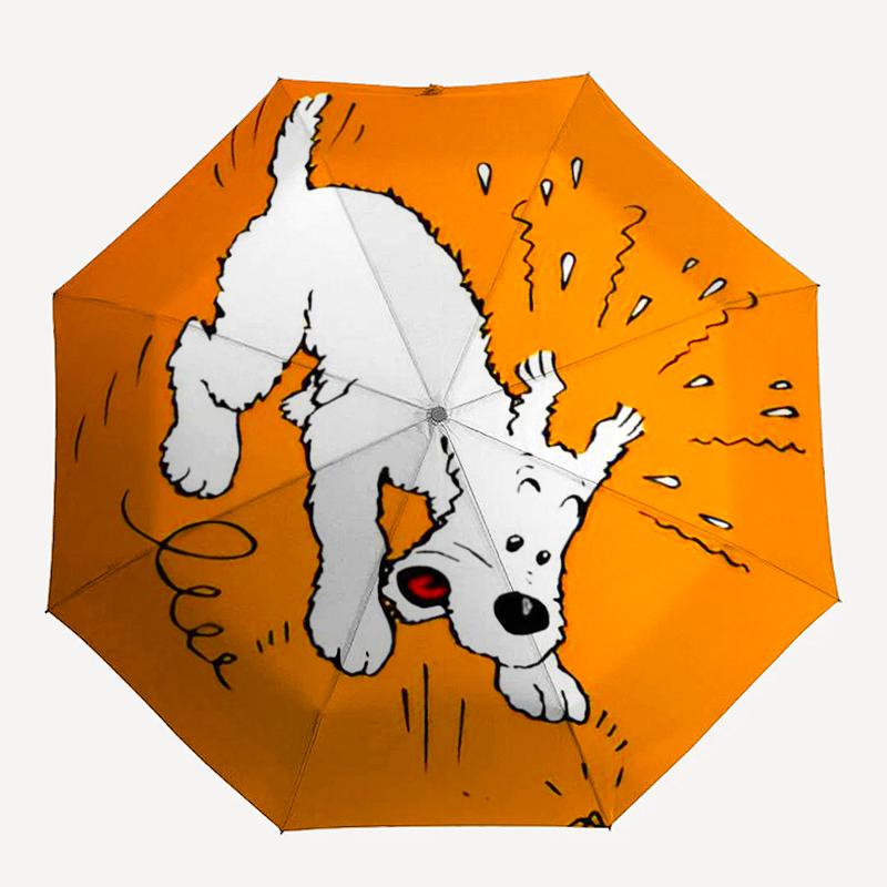 Tintin Theme Automatic Umbrella, Lightweight & Portable, 8 Rib, Perfect for Outdoor Travel, Birthdays, Christmas, Gifts.