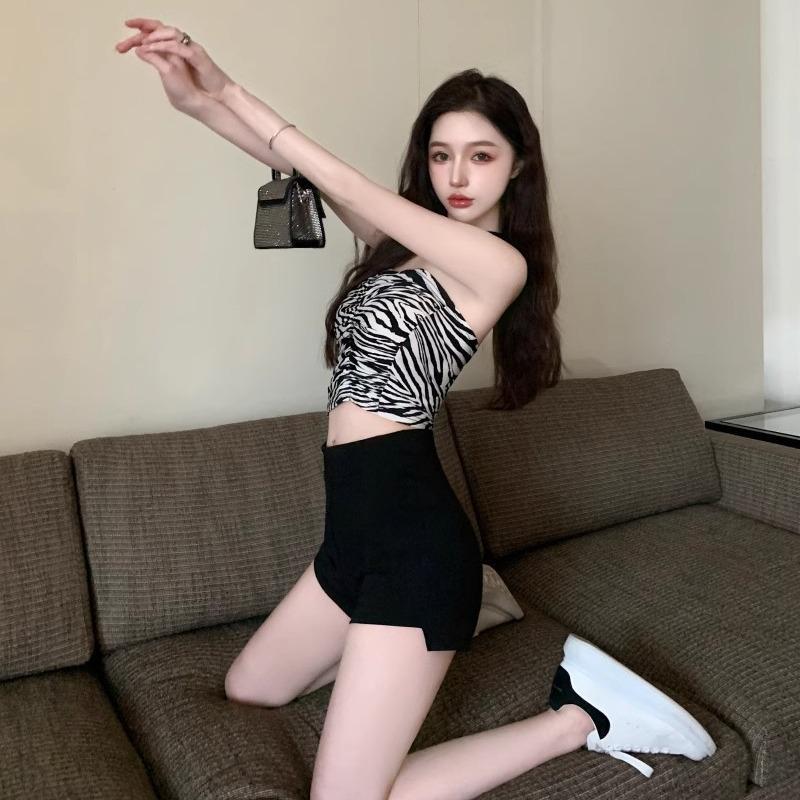 

2024 Women s High Waist Slimming Bodycon A-Line Hot Pants - Lightweight, Elastic, and Casual. L чорний