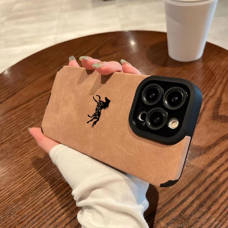 Black Horse Faux Leather Phone Case for For iPhone 17 16 Pro Max 15 14 13 12 11 Pro Max Air XR X XS 16E Plus Soft Cover iPhone XR