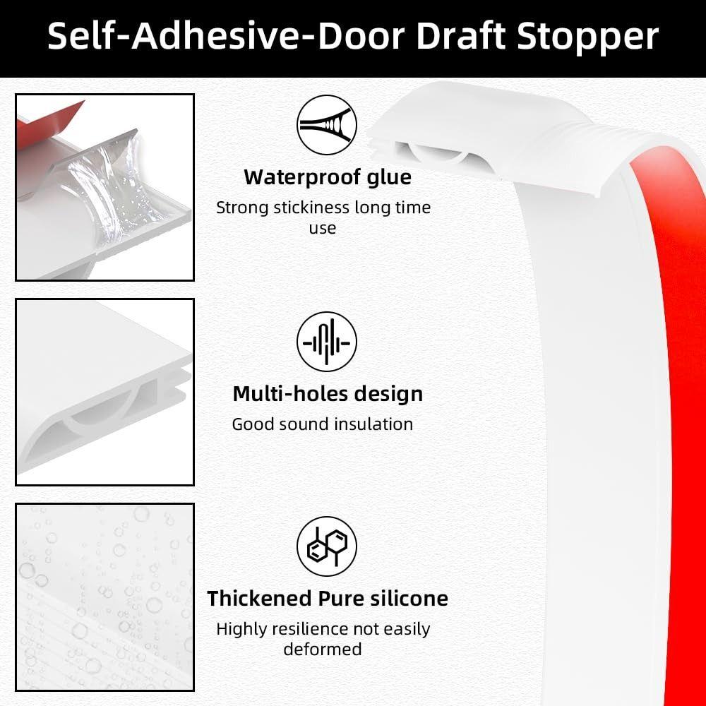 Self-adhesive Door Bottom Sealing Strip Soundproof Weather Stripping Draught Excluder Living Room