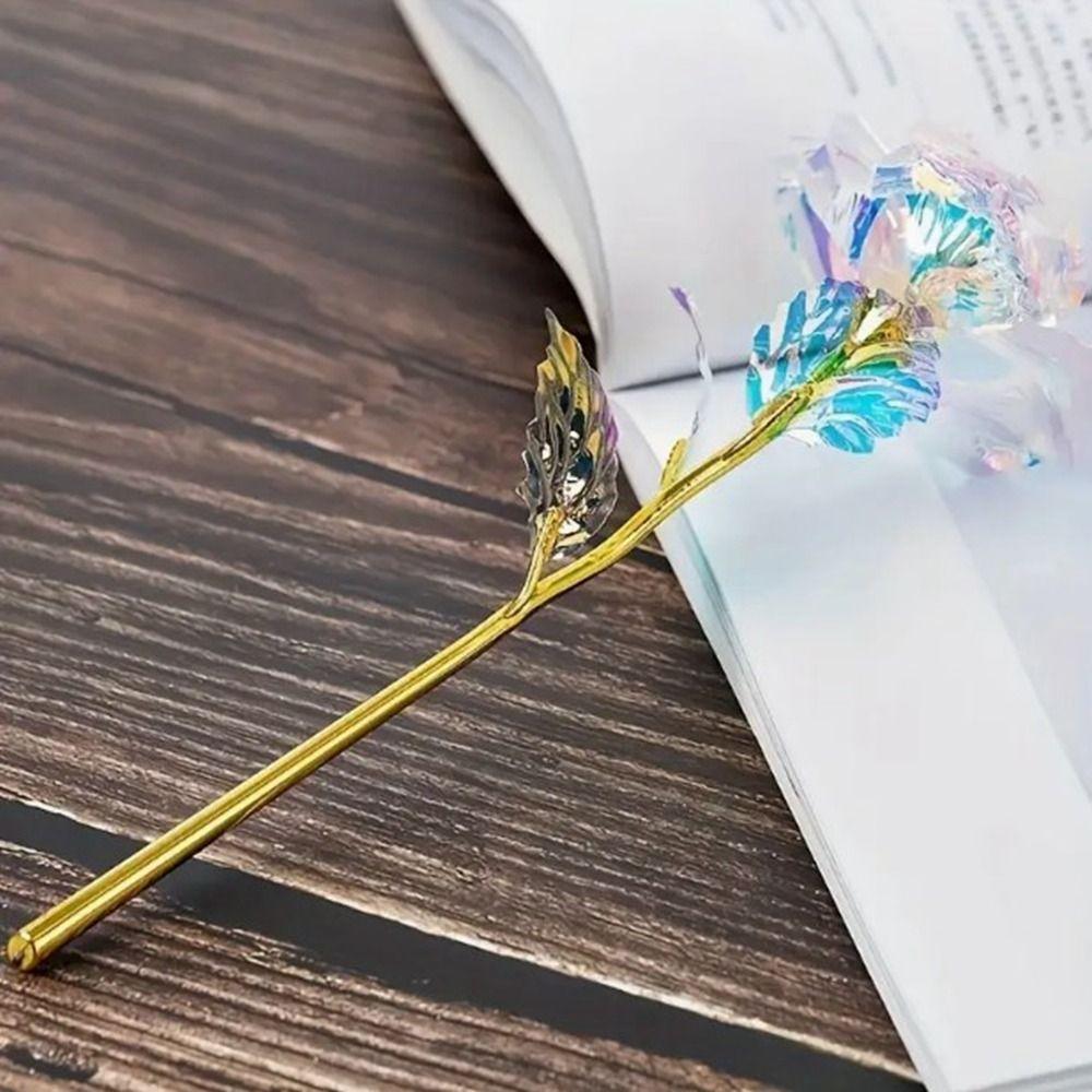 Simulation Artificial Rose Flower Golden Foil Gold Foil Rose Pendant Wedding Gift