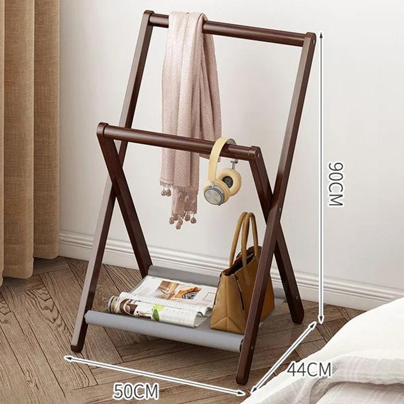 Floor Clothes Rack Foldable Organizer Portable Coat Racks Bamboo Bedroom Clothes Rack Living Room Nordic Clothing Racks Storage