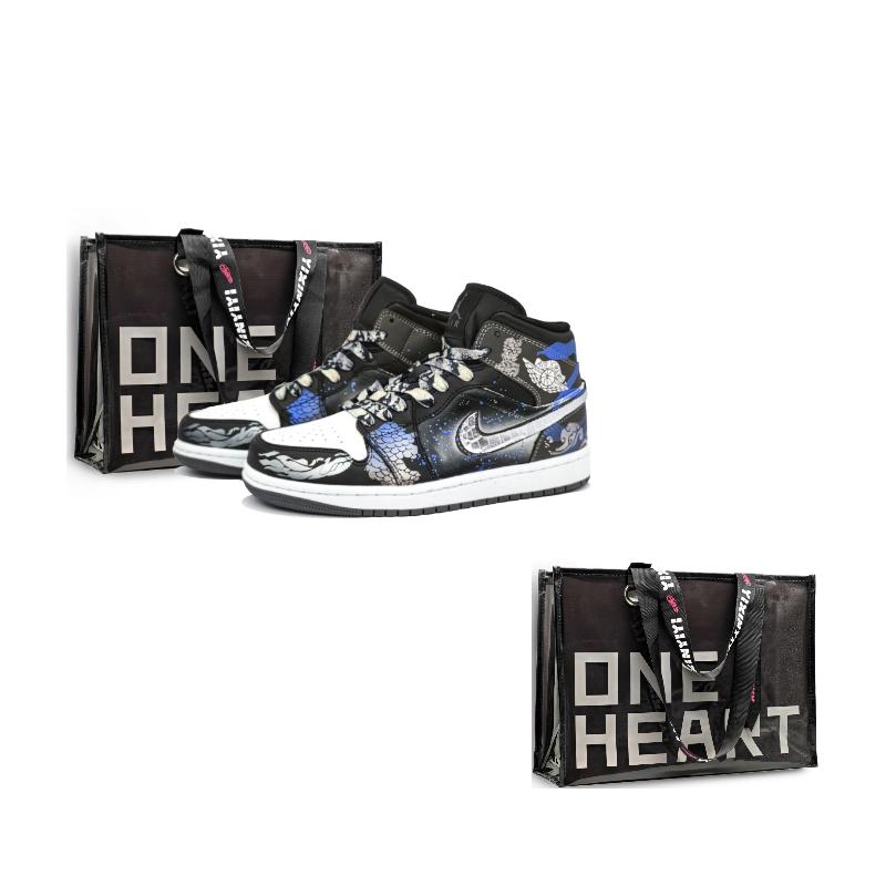

Jordan Air Jordan 1 Abrasion Resistant Abrasion Resistant Mid top Vintage Basketball Shoes Unisex Silver Snake Blue DQ8426-001(Team400-) 44