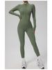 Manyi Zipper Nude Long Sleeve Yoga & Fitness Jumpsuit 8306