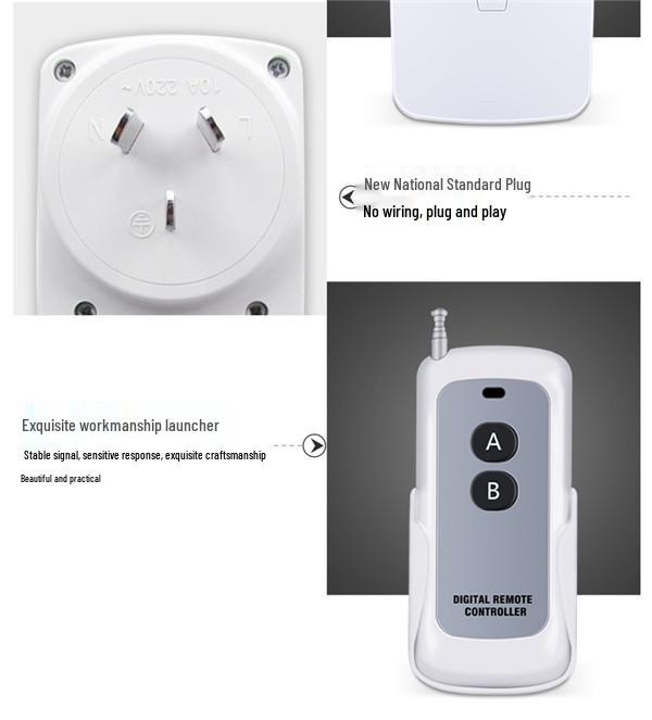 Wireless 220V Remote Control 3-Pin Socket