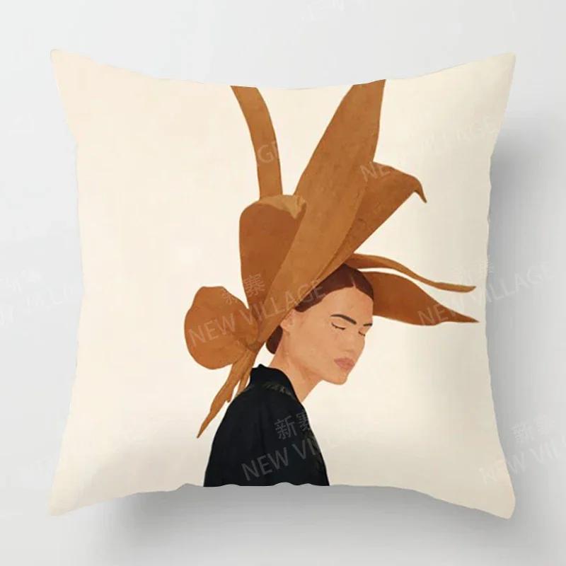 

Nordic Fall Home Decor Autumn Decoration Throw Pillow Cover Sofa Cushion Cover Modern Living Room 30x30cm бежевий