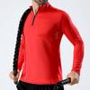 Men's Stand Up Collar Zipper Top New Outdoor Running Fitness Sports Leisure Elastic Slim Fit Long Sleeved T-shirt