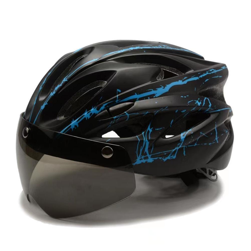 Fahrradhelm Integrierte Magnetbrille Fahrradhelm Mountainbike-Reiten Schutzhelm Rücklicht