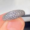 Huitan Bling Bling Zirkonia Eheringe für Damen, silberfarben, luxuriös, modisch, Party-Look, neu