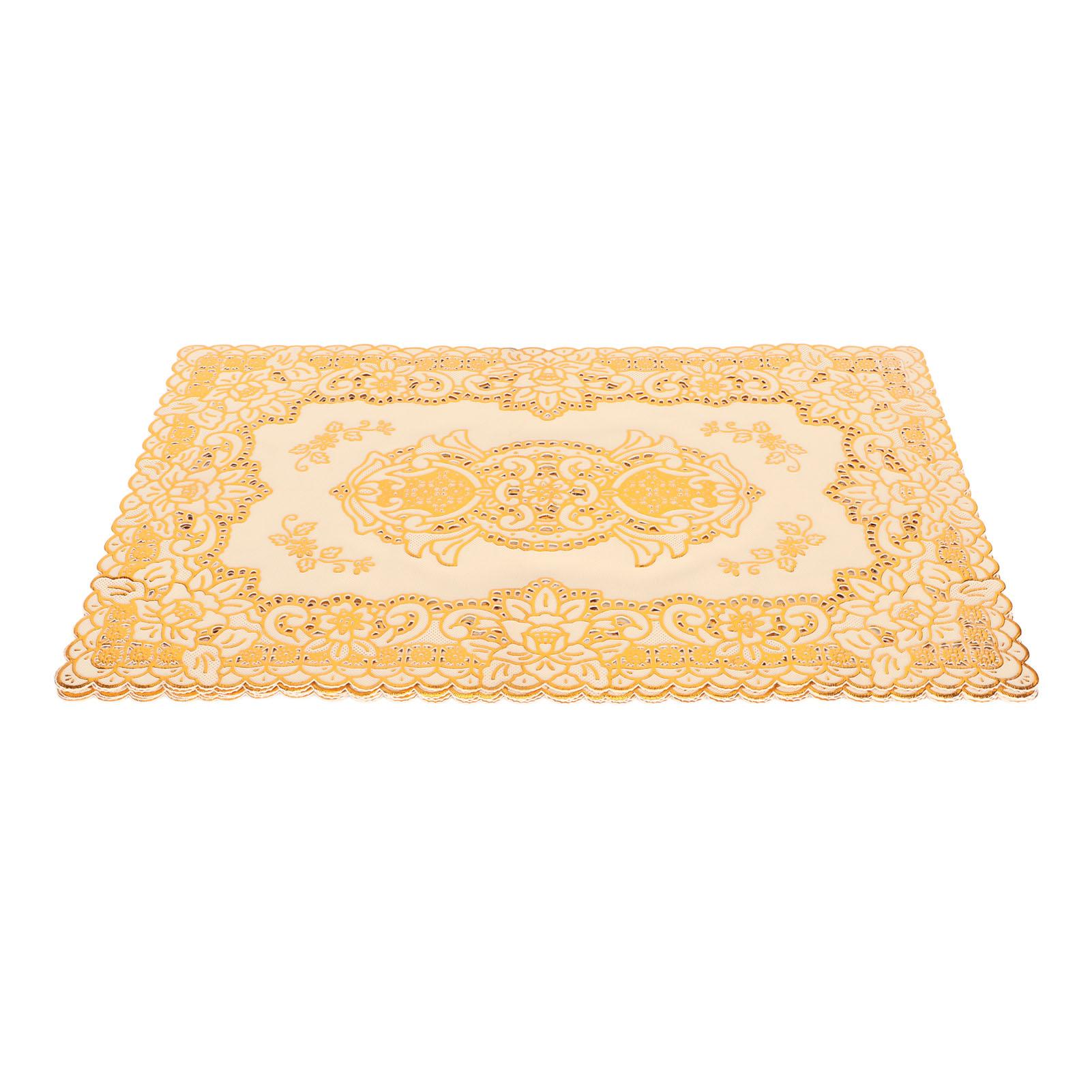10pcs Placemats European Style Gold Stamp PVC Decorative Heat Insulation Table Mats for Home Party Wedding
