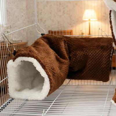 Hamster Bed Plush Nest Cave Tunnel Small Animal Hammock For Sugar Glider Ferret Cage Sleeping Resting Hiding Playing Climbing