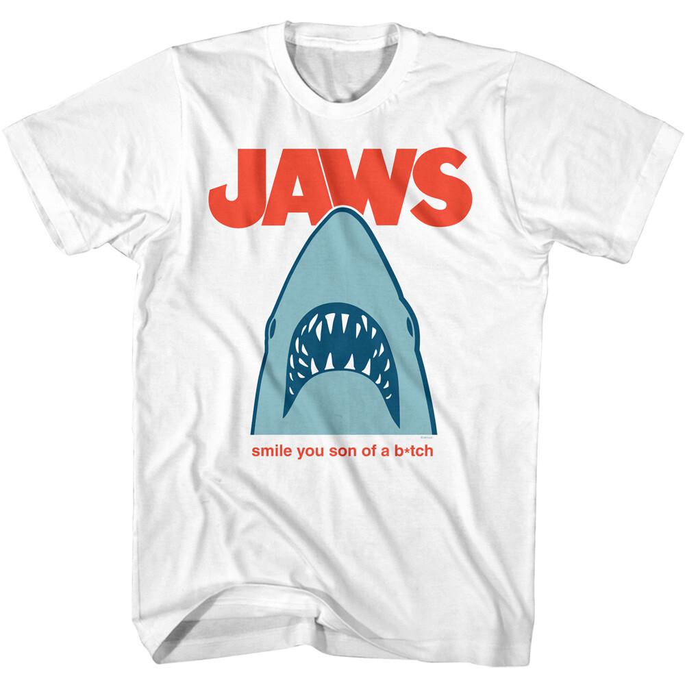 Jaws Smile you Son of a Btch Men T Shirt Minimal Shark SOB Movie Horror Ocean S