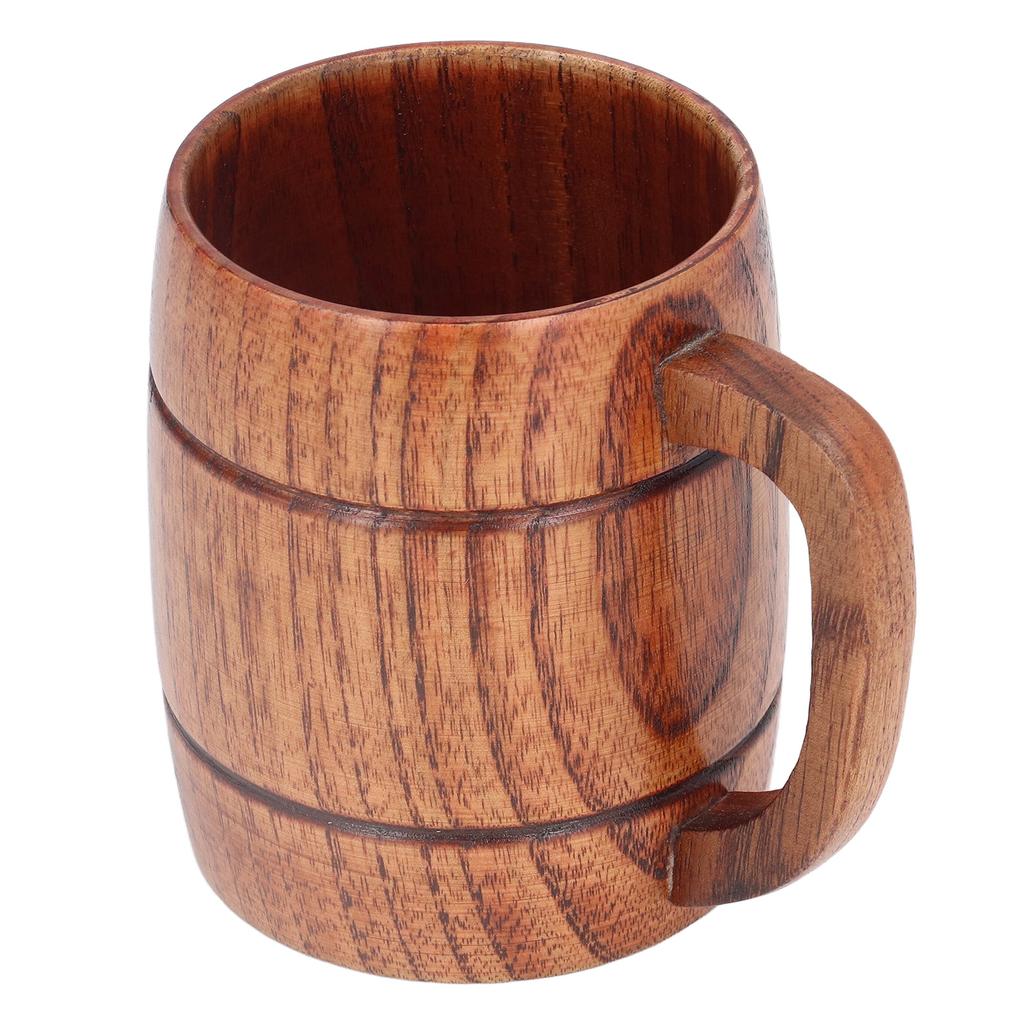 300ml Wooden Cup with Handle Anti Scalding Coffee Cup Harmless Water Beer Mug for Office Home
