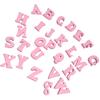 100pcs Wooden Letters Craft Wood Letters Wood Decor Wood Craft Shapes Letter Embellishments Wooden Letter Shapes Wedding Decoration Pink Crafts
