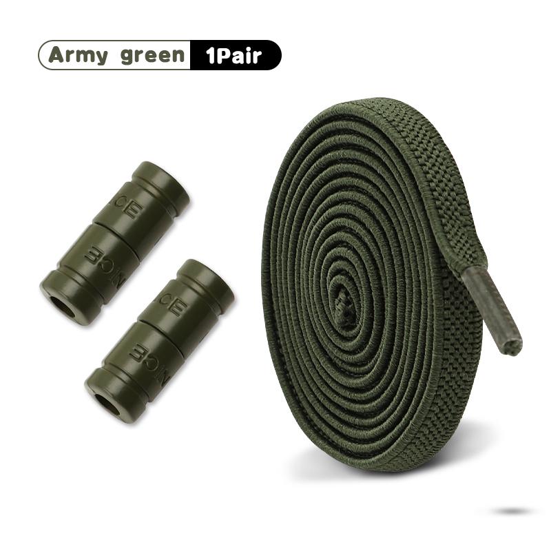 New 1Pair/3Pair Buckle Flat Elastic No-Tie Laces Letter Metal Capsule Lazy Shoelace for Men Women Sneakers Quick Shoelaces