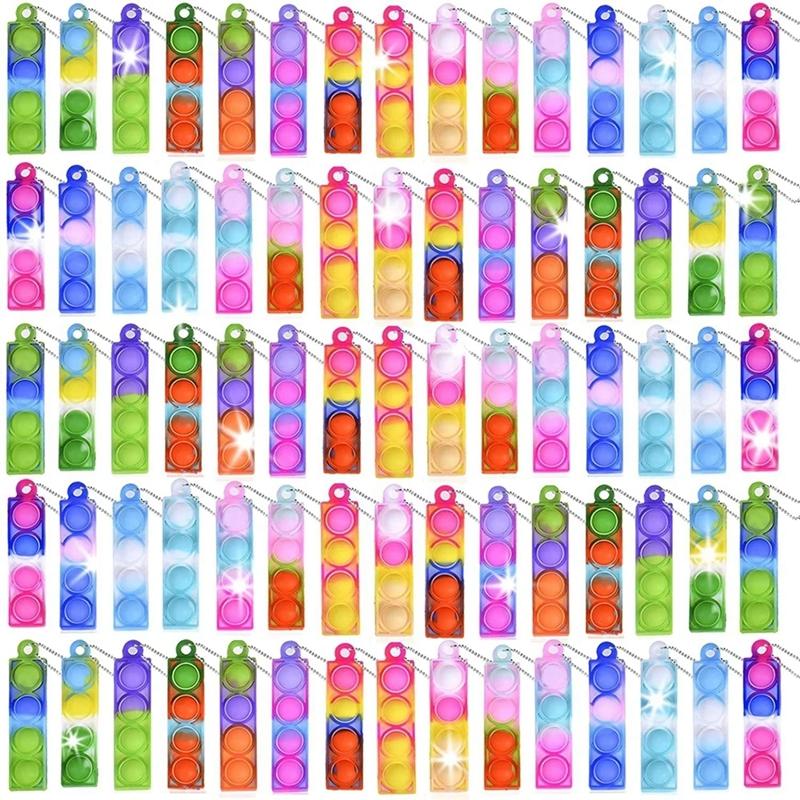 

10/30Pcs Mini Pop Keychain Kids Birthday Party Favors Fidget Toys Stress Relief Sensory Toy Classroom Prizes Gift Pinata Fillers 10pcs