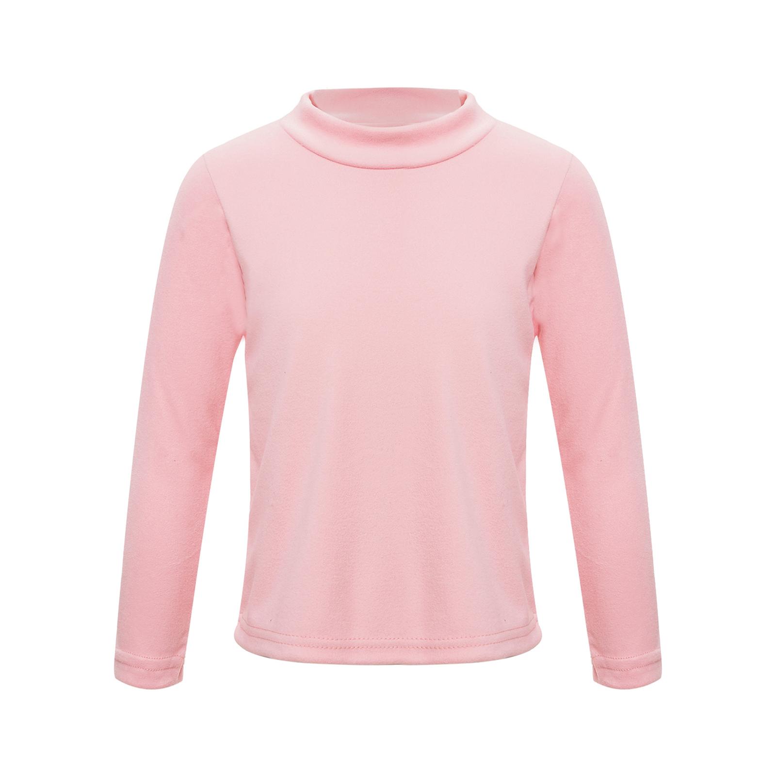 

Warm Thermal Shirt for Kids Boys Girls Mock Neck Long Sleeve Comfortable Undershirt Unisex Homewear Pajama Top 11-12 Years рожевий