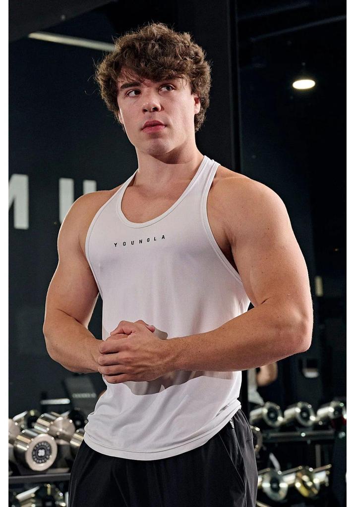YoungLA Herren Slim-Fit Ärmelloses Schnelltrocknendes Muskel-Tanktop