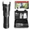 Bright LED Flashlight, USB Rechargeable Tactical Torch, Long Range Zoomable Waterproof Lamp for Camping Hiking Fishing Hunting
