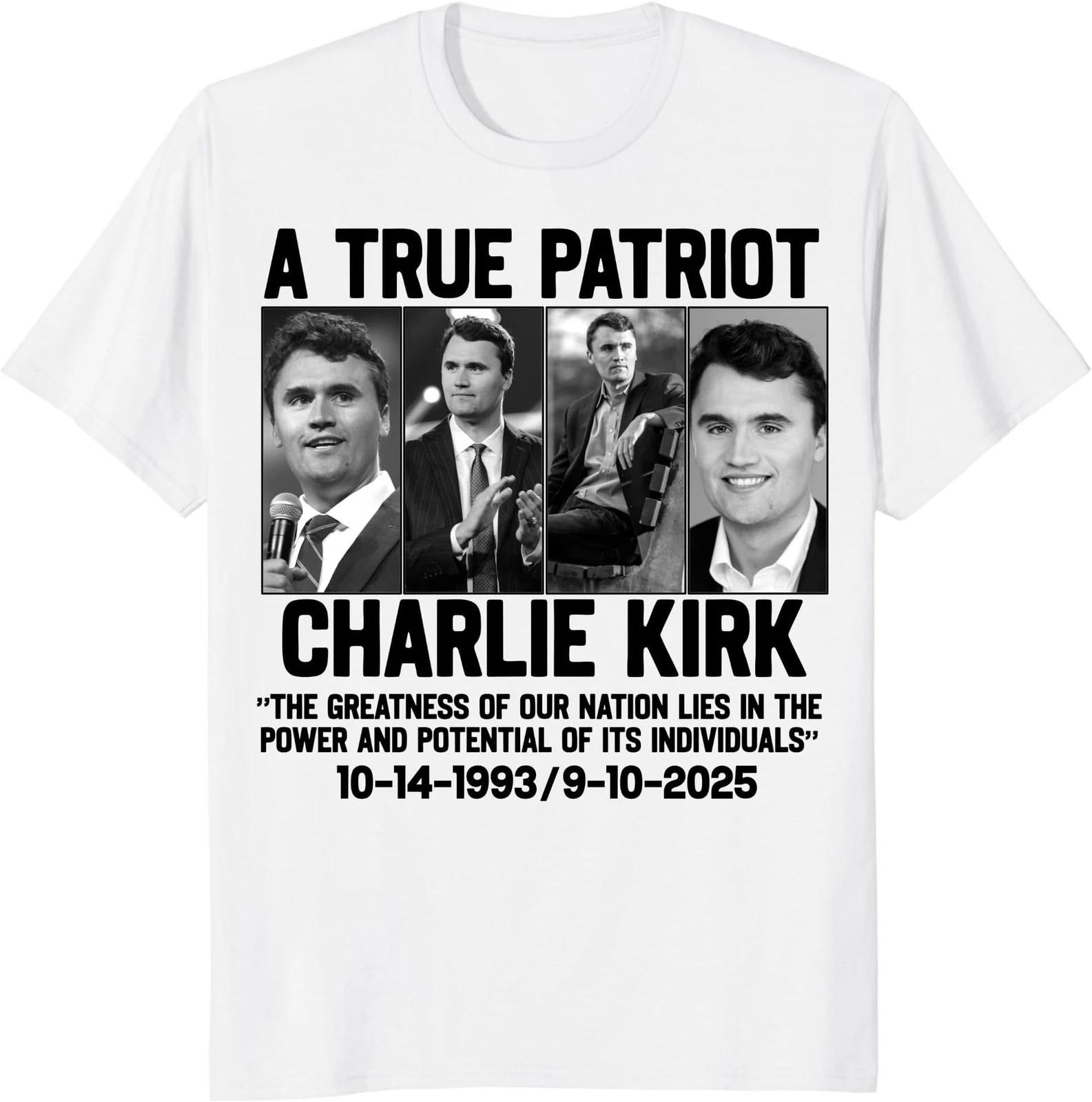 A True Patriot Charlie Kirk Shirt - Pray for Charlie Kirk T-Shirt Mens Womens Tees Top S