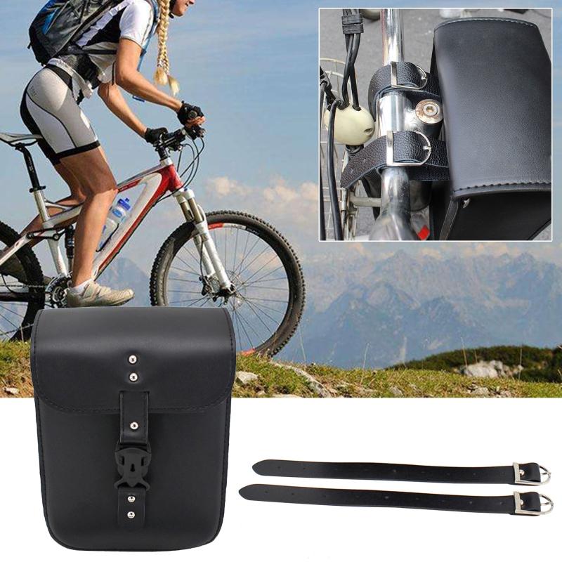 Leather Motorcycle Saddlebags Storage Tool Bag Universal Side Bags Easy Install