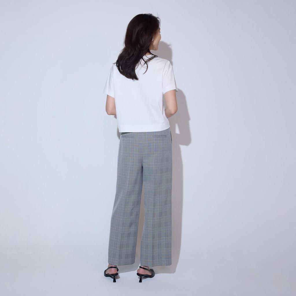 Comme Ca Ism Glen Check Wide Size Size S Pants, 38-52PK51-205, Gray,