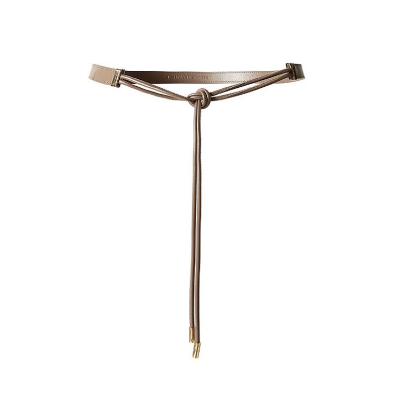 

Mary Nappa leather knotted skinny belt - tassel waist cincher for women
