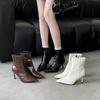High-heeled women's short boots 2025 autumn and winter new European and American Internet celebrities thin boots pointed thin heels fashion small ba