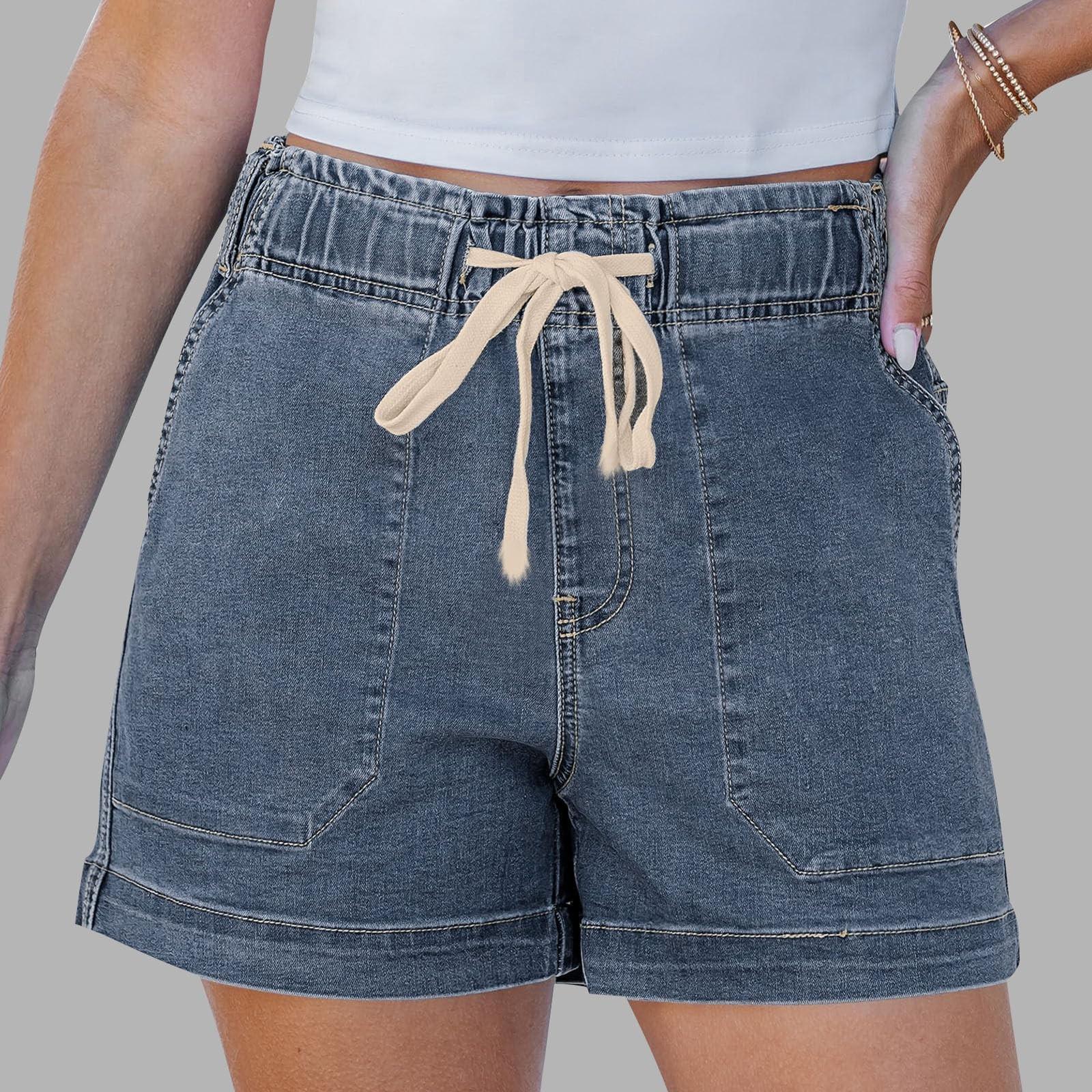

Жіночі джинсові шорти. Літні повсякденні джинсові джинсові шорти із завищеною талією. Для підлітків. Сексуальні повсякденні шорти. XXL Темно-синій
