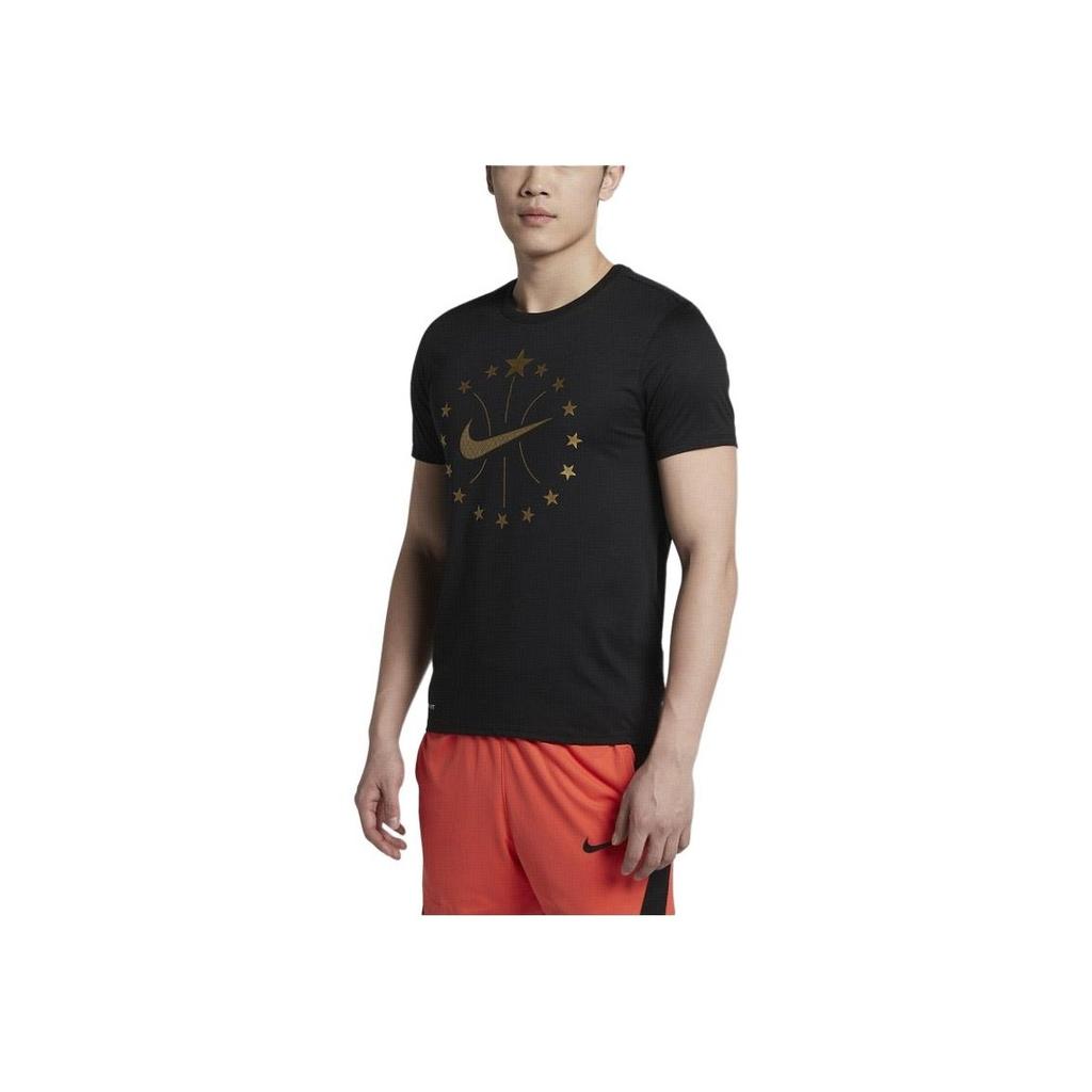 red black and gold nike shirt