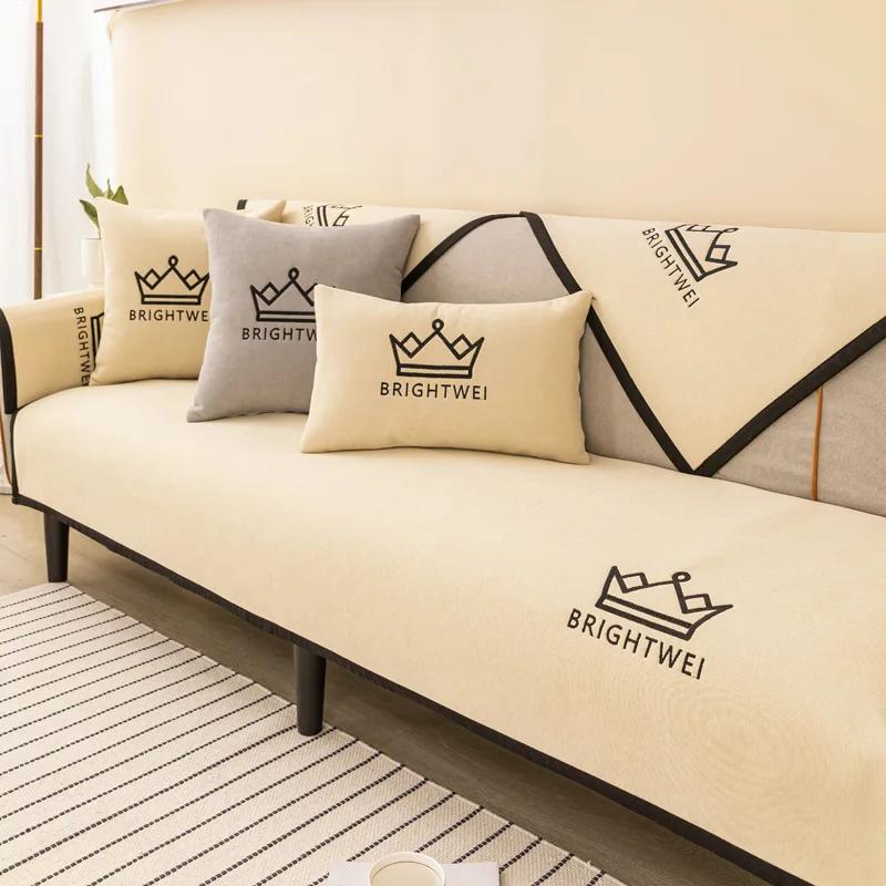 Чехол для дивана с вышивкой букв — фото 5