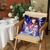 Game Genshin Impact Columbina Cushion Cover Silky Short Plush Invisible Zipper Dustproof Sofa Pillow Case for Home Decor