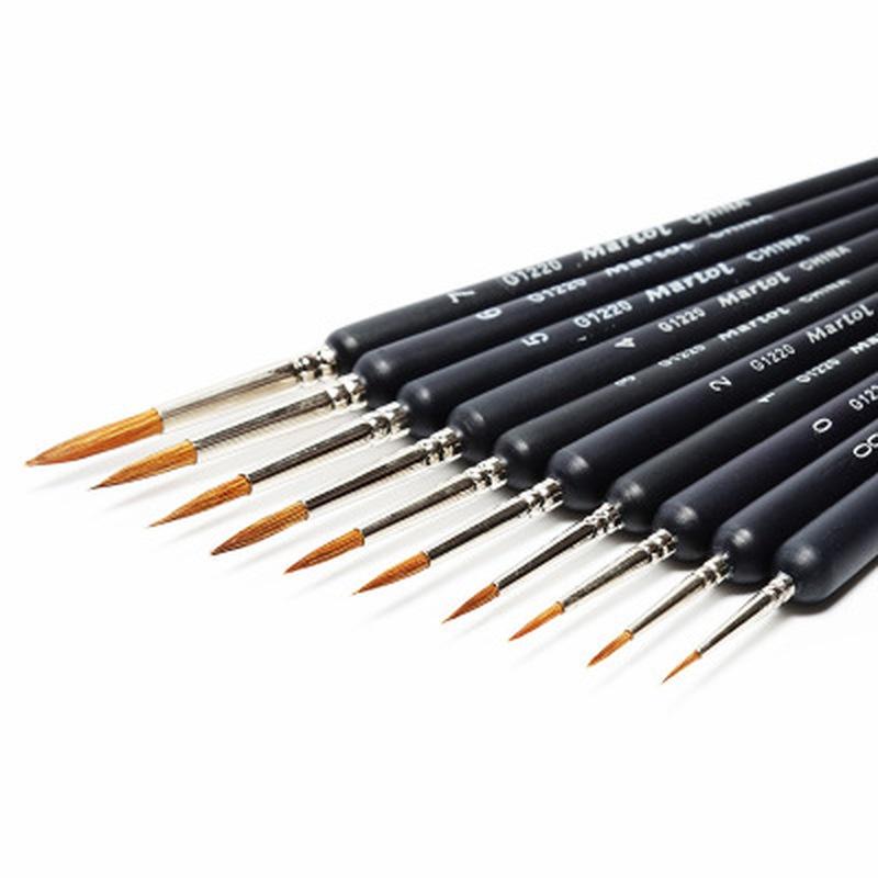 

9/10 Шт мініатюрна фарба щітка набір професійний нейлоновий щітка акрилова картина тонкий гак лінії ручки мистецтво поставок ручної фарби 9 Pcs