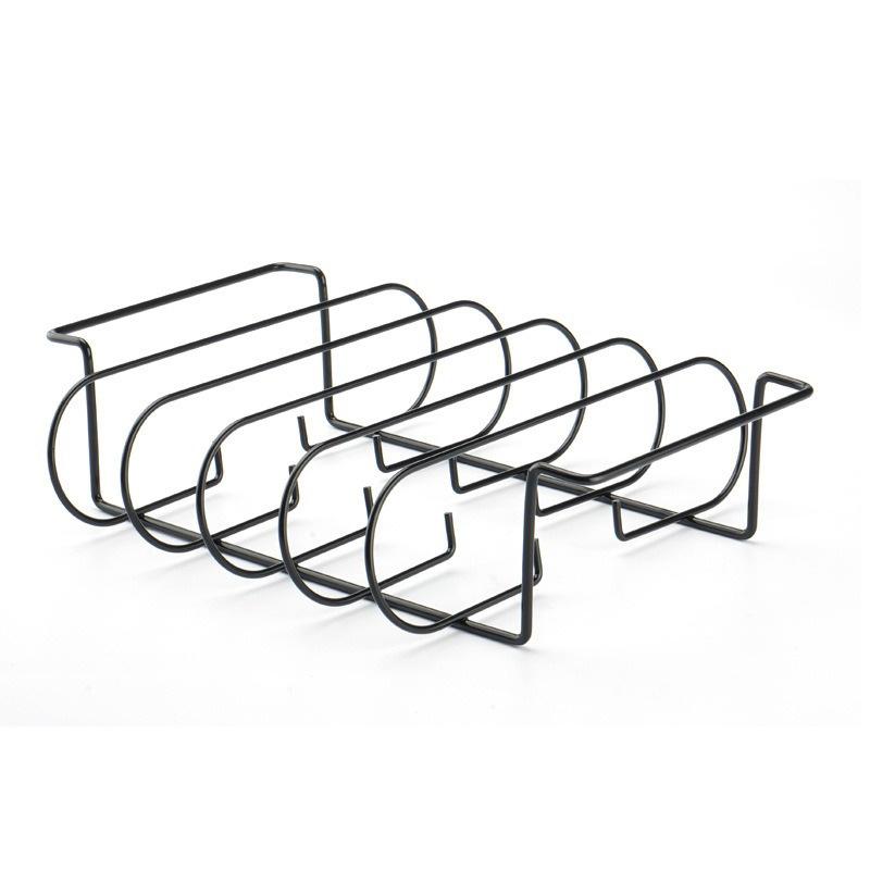 BBQ Steak Racks Non-Stick Coated Steel Roasting Barbecue Rib Meat Lamb Roasting Grilling Stand Holds Outdoor Picnic Rib Rack