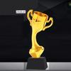 Customized Resin Trophy, Gold, Silver, Copper, Excellent Employee Sports Competition Souvenirs, Free Lettering Crystal Base, 1Pc