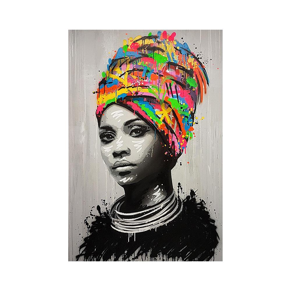 African Woman Abstract Art Canvas Paintings Africane Girl Africa Art Posters and Prints Wall Art Pictures for Living Room Decor