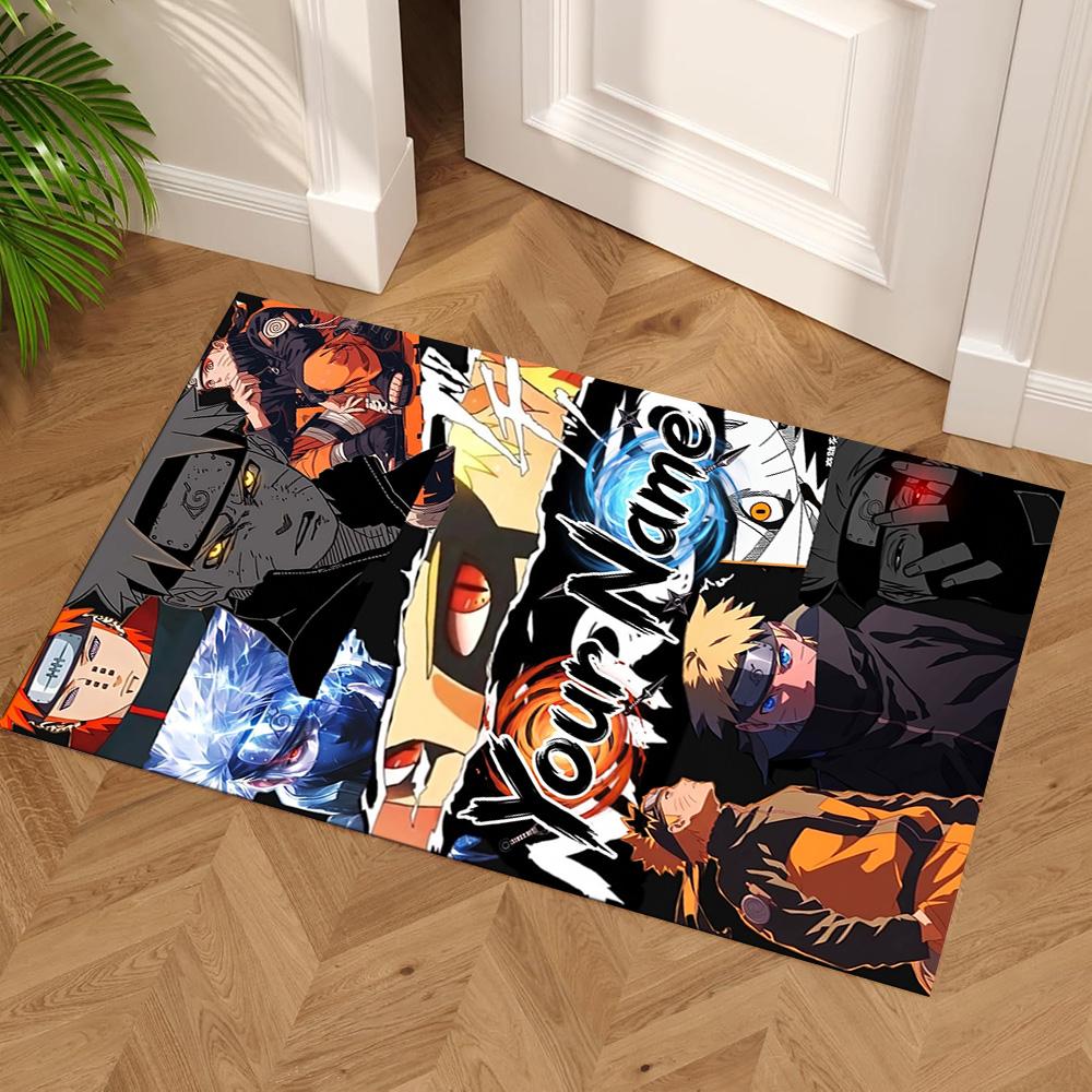 Naruto Character Customizable Name Area Rug Perfect for Dormitory Entryway Outdoor Hallway Antislip Carpet Office home decor Perfect Gift for Women/Me