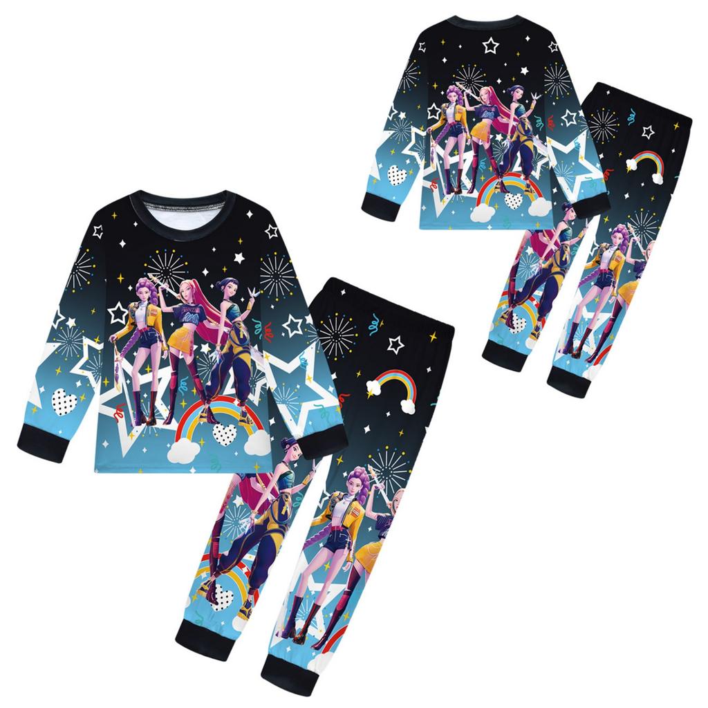 Children's Witch  Girls Printed Suit Long Sleeve Pants Suit