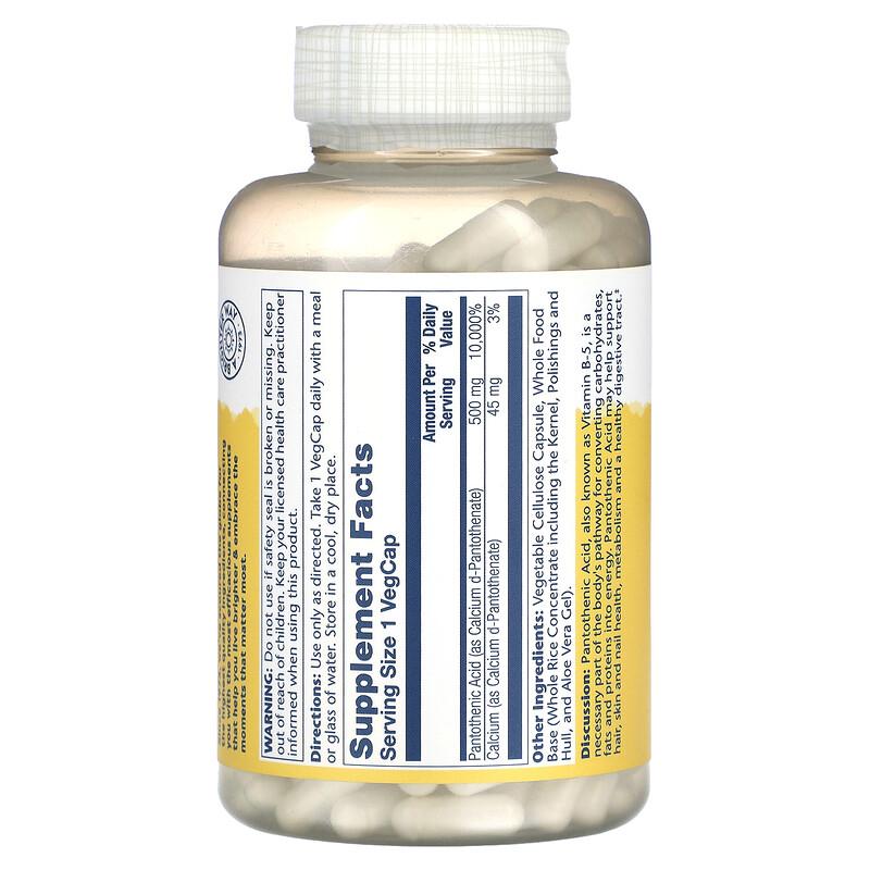 Pantothenic Acid with Aloe Vera, 500 mg, 250 VegCaps