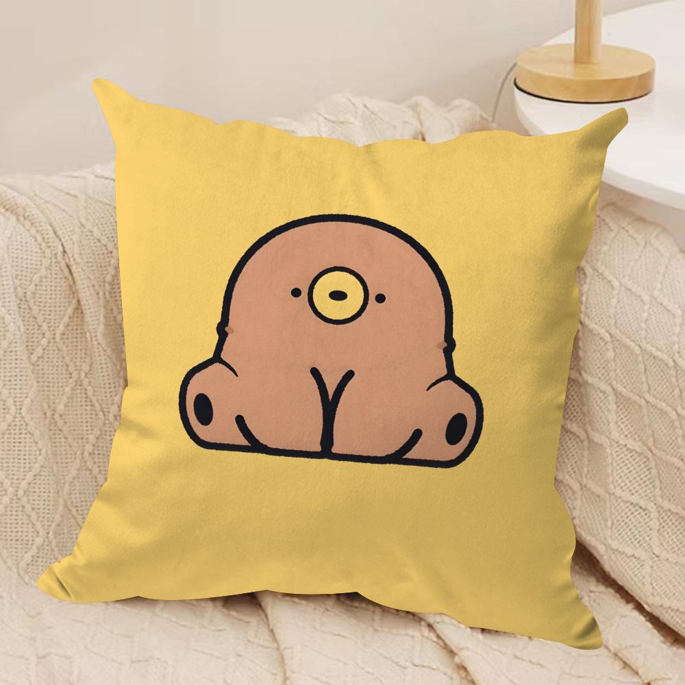 Cute animal patterns Cushion Cover Soft Plush Fabric Double-Sided Printed Sofa Cushion Cover for All Seasons Home Decor Gift