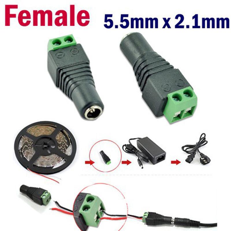 5PCS DC Male Female Power Jack Connector Crimp Terminal DC Plug Connector For Single Color 2PIN 5050 3528 5730 LED Light Strip