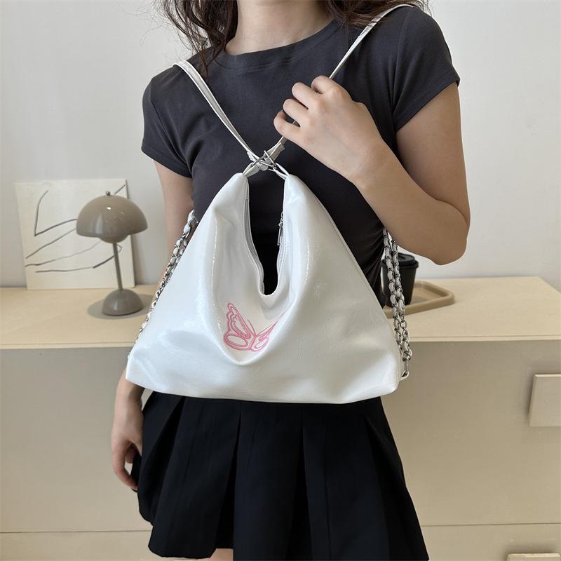 Casual Soft-faced Large-capacity Women's Backpack 2025 New Backpack Fashion Embroidery Butterfly Multi-purpose Shoulder Bucket Bag