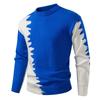 2025 Autumn Winter Sweater for Men's New Casual Color-blocking Round Neck Long-sleeved Sweater Base Shirt