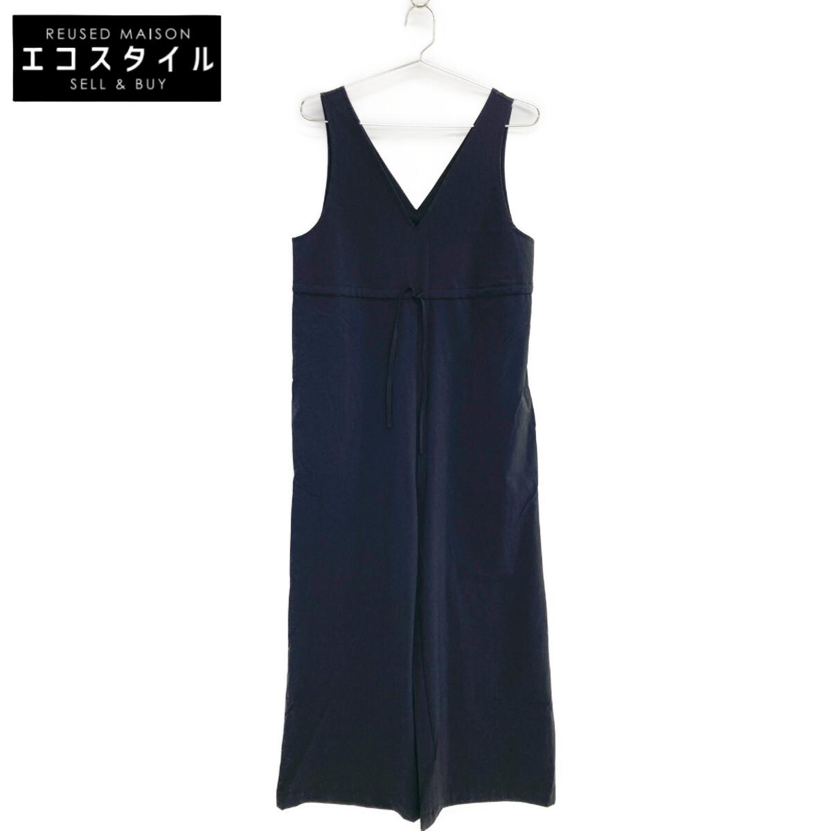 

yori YR24-23073SM Black Nylon Ribbon Waist Wide Overalls/All-in-one dress 36 blackUsed