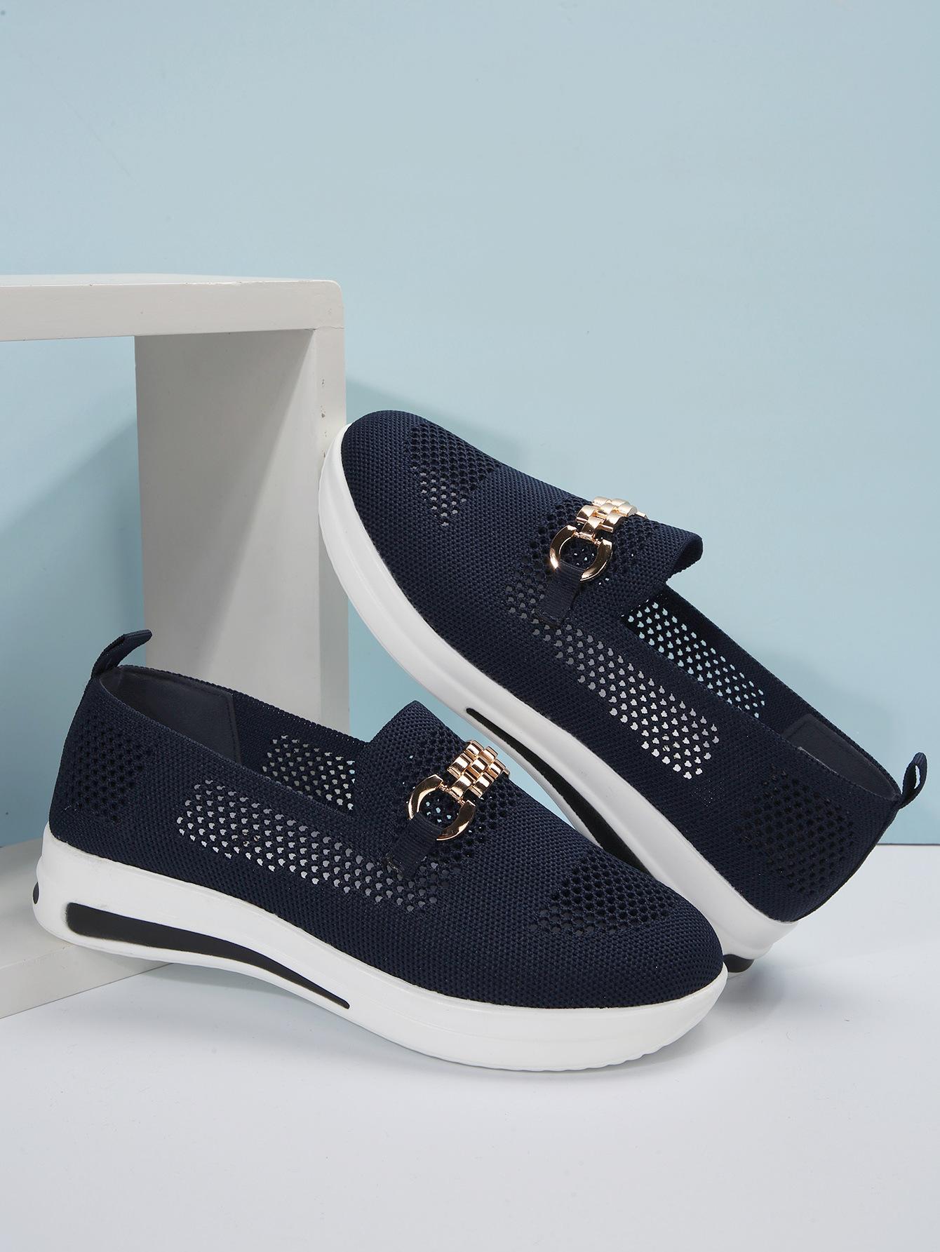 

2024 новые повседневные туфли из металлической сетки с мушкой, легкие и дышащие женские туфли больших размеров 42